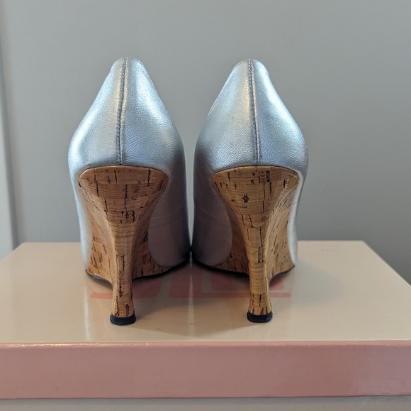 JLo Carleigh Sillea Silver Leather wedges - Picture 3 of 9